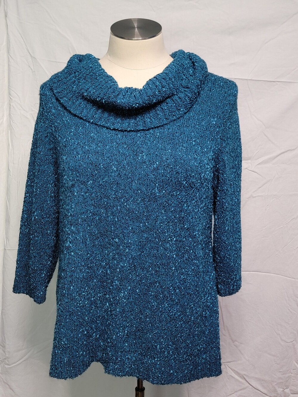 JM Collection Cozy Teal Cowl Neck Women's Sweater